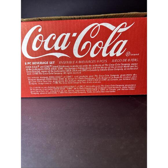 NEW SET OF 8 16OZ COCA COLA SODA GLASSES 1992 COKE FORMULA COLLECTIBLE - Picture 5 of 5